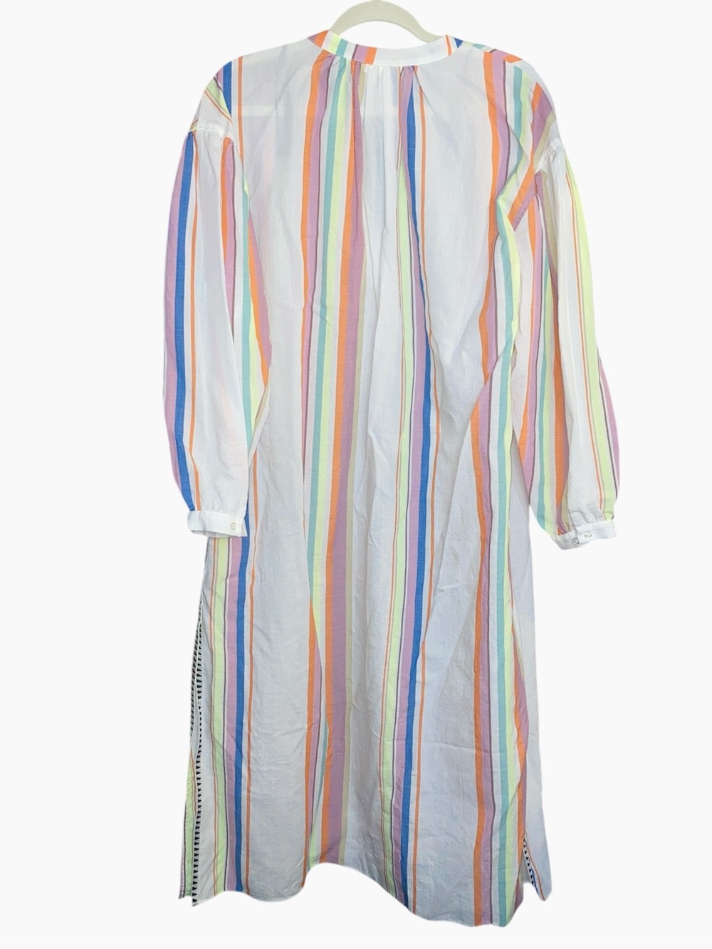 LEM LEM Cream/Orange Multicolor Striped Midi Dress, Size Medium - Picture 4 of 8